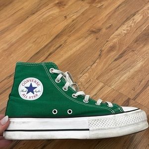 Custom Green Platform Converse